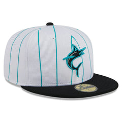 Miami Marlins New Era 2025 Batting Practice 59FIFTY Fitted Hat - White Hats