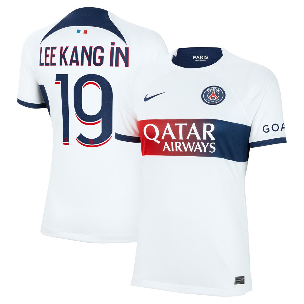 Lee Kang In Paris Saint-Germain Women's 2023/24 Away Stadium Replica Player Jersey White shop