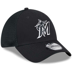 Miami Marlins New Era Neo 39THIRTY Flex Hat - Black/White Hats