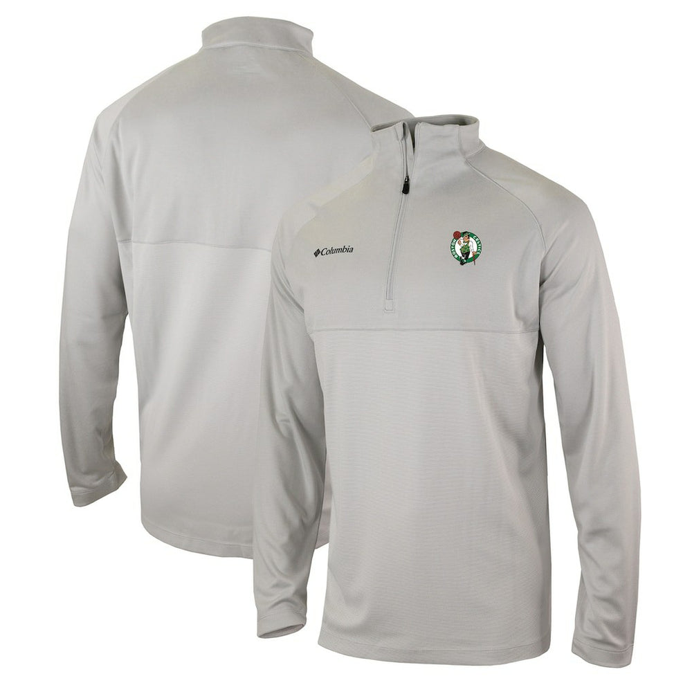 Boston Celtics Omni-Wick Rockin' It Quarter-Zip Pullover Top Heather Gray