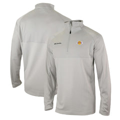 Los Angeles Lakers Omni-Wick Rockin' It Quarter-Zip Pullover Top Heather Gray