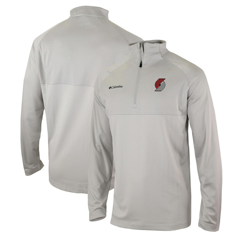 Portland Trail Blazers Omni-Wick Rockin' It Quarter-Zip Pullover Top Heather Gray