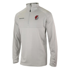 Portland Trail Blazers Omni-Wick Rockin' It Quarter-Zip Pullover Top Heather Gray