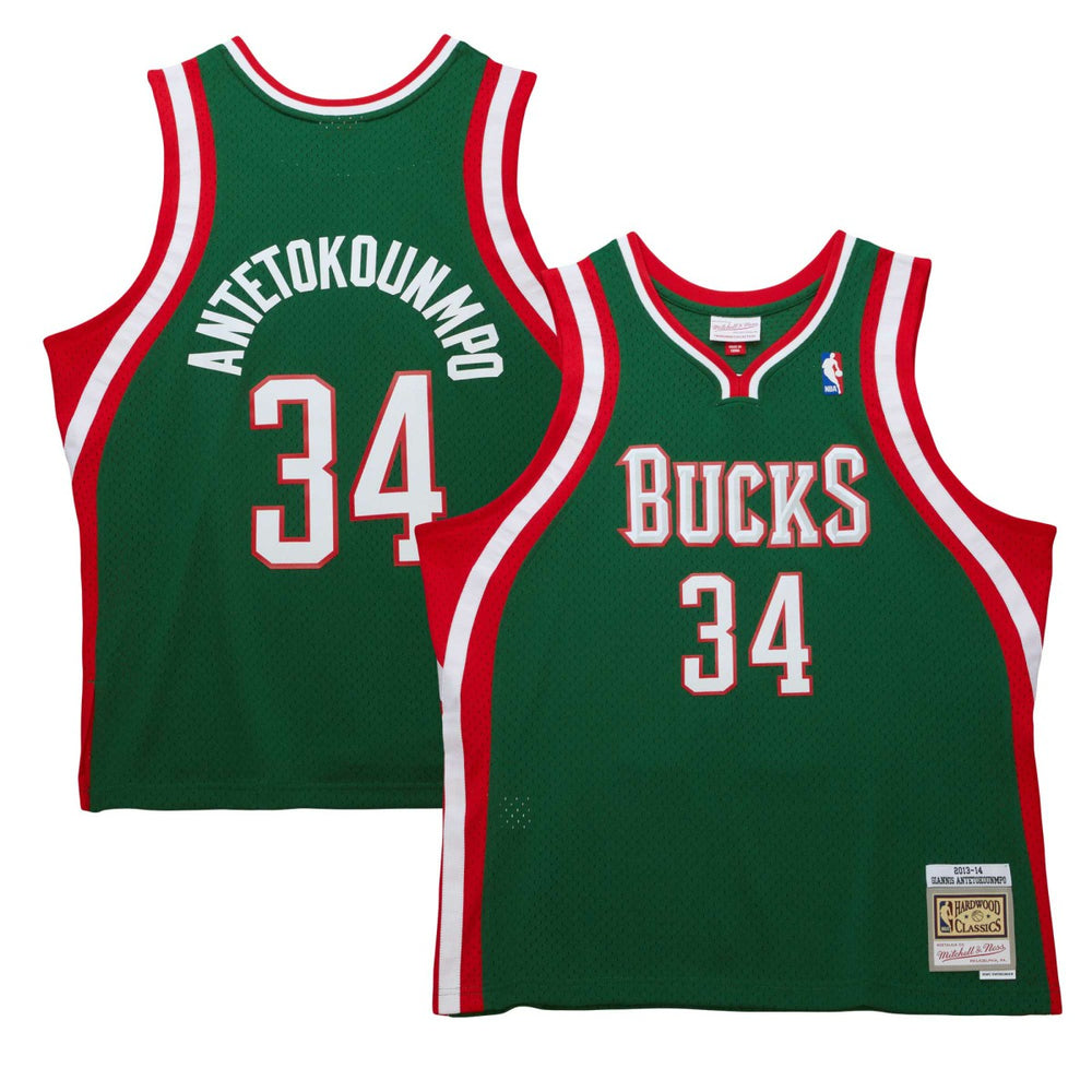 NBA Giannis Antetokounmpo Milwaukee Bucks 2013/14 Hardwood Classics Swingman Jersey - Hunter Green