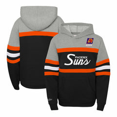 Phoenix Suns Youth Hardwood Classics Head Coach Pullover Hoodie Black/Heather Gray