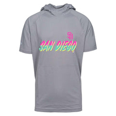 San Diego Padres Levelwear City Connect Phase Core Logo Short Sleeve Hoodie - Gray Hoodies