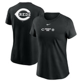 Cincinnati Reds Nike Women's Over Shoulder T-Shirt - Black T-shirts