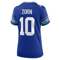 NFL Jim Zorn Seattle Seahawks Women's Throwback Retired Player Game Jersey - Royal