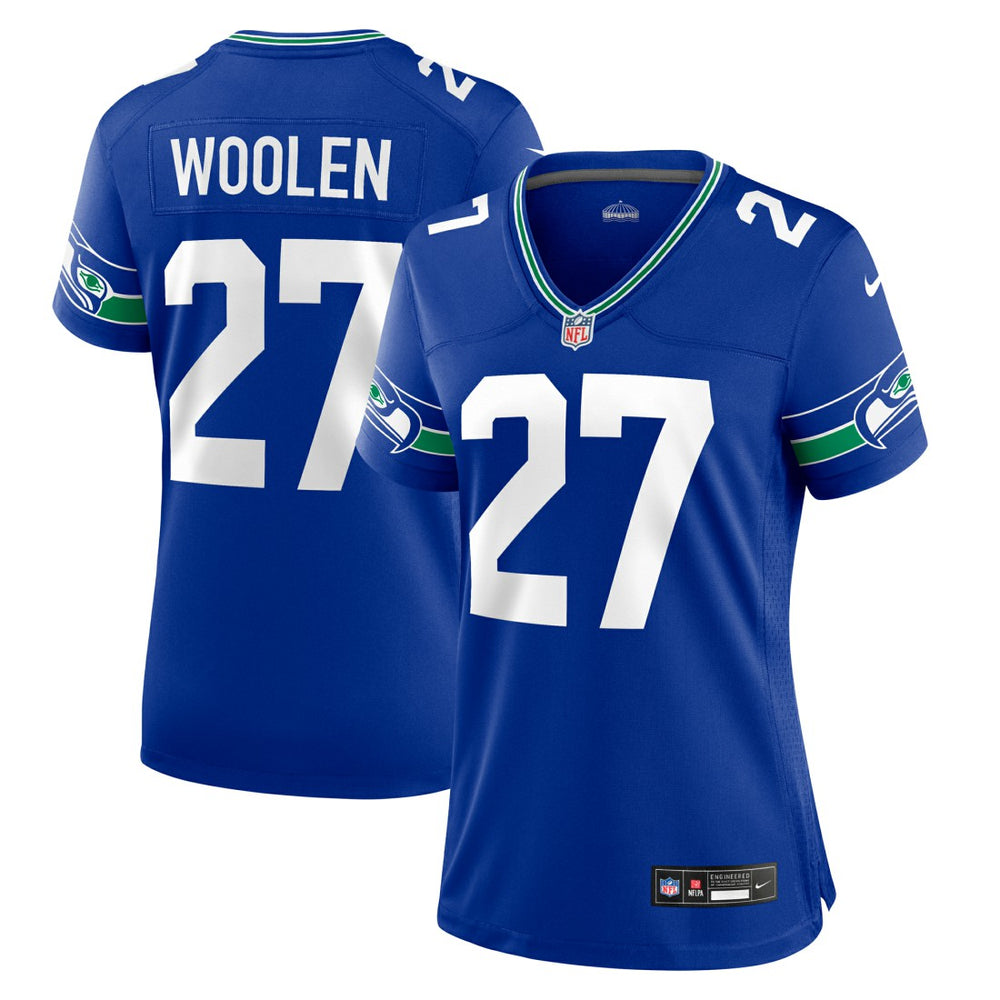 NFL Tariq Woolen Seattle Seahawks Women's Throwback Player Game Jersey - Royal
