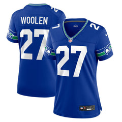 NFL Tariq Woolen Seattle Seahawks Women's Throwback Player Game Jersey - Royal