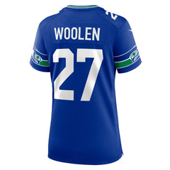 NFL Tariq Woolen Seattle Seahawks Women's Throwback Player Game Jersey - Royal