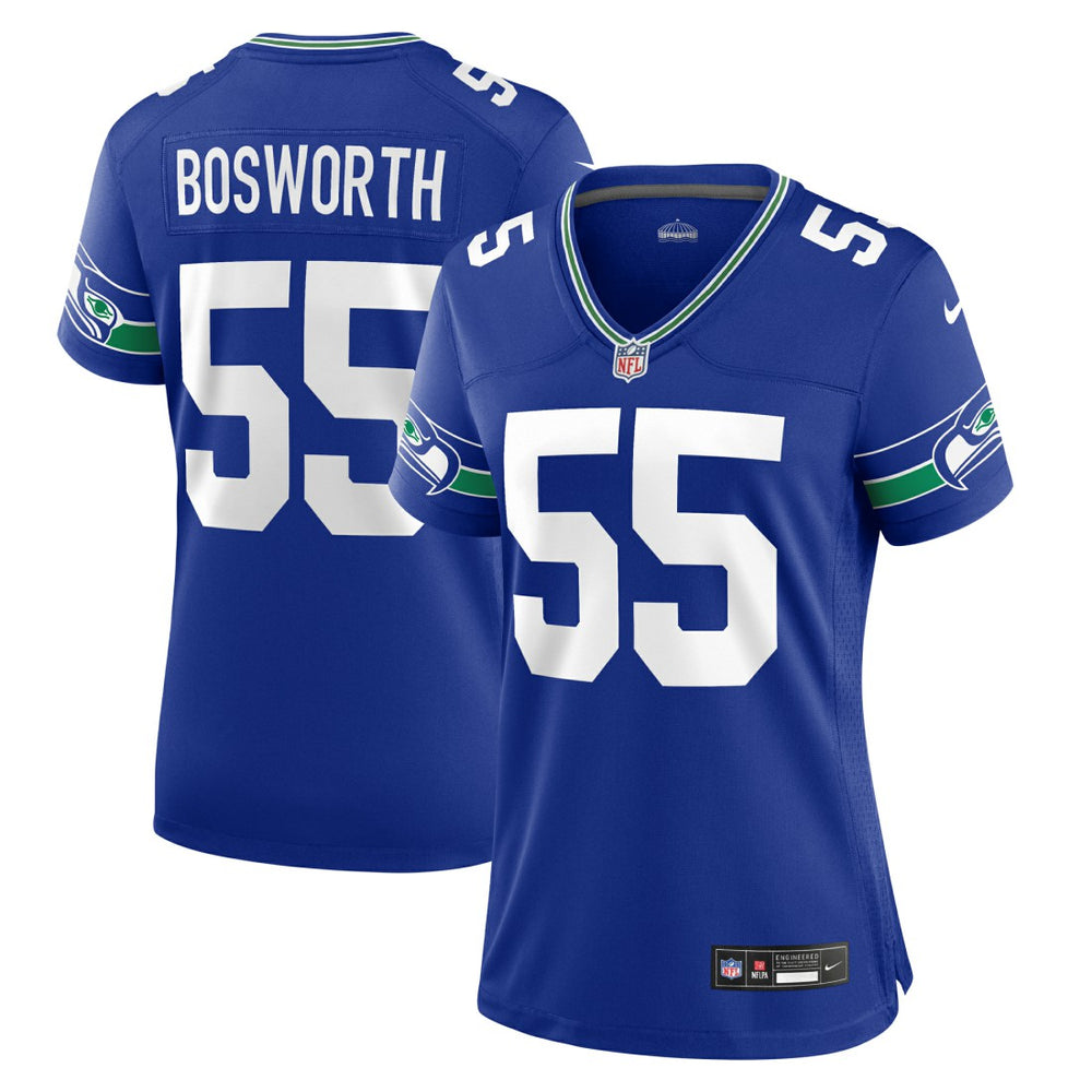Brian Bosworth Seattle Seahawks Women's Throwback Retired Player Game Jersey Royal