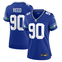 NFL Jarran Reed Seattle Seahawks Women's Throwback Player Game Jersey - Royal