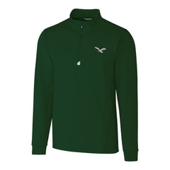 Philadelphia Eagles Cutter & Buck Traverse Stretch Quarter-Zip Pullover Hunter Green