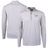 Philadelphia Eagles Cutter & Buck Virtue Eco Pique Micro Stripe Recycled Quarter-Zip Pullover Top White