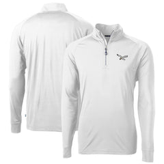 Philadelphia Eagles Cutter & Buck Eco Knit Stretch Recycled Quarter-Zip Pullover White