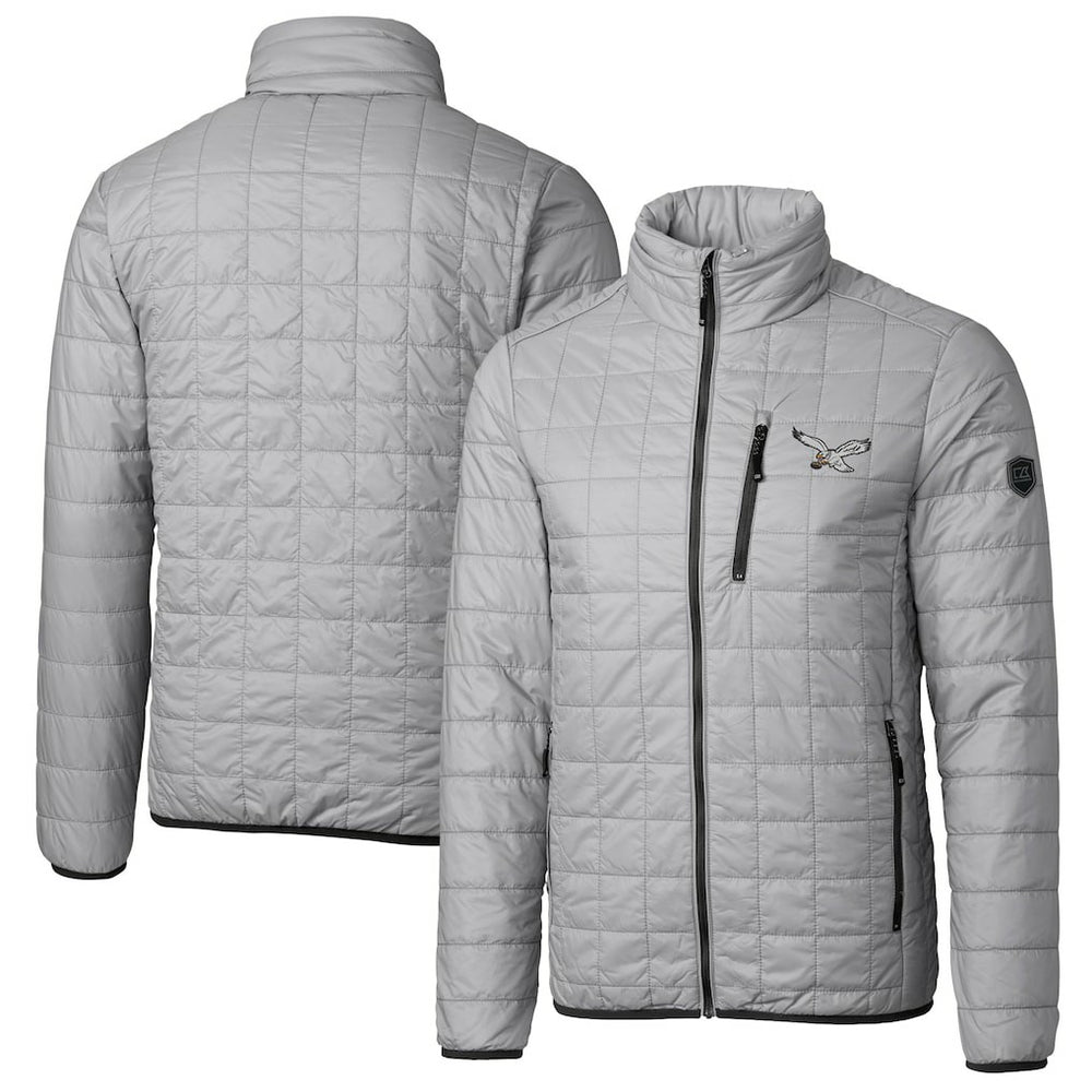 Philadelphia Eagles Cutter & Buck Rainier PrimaLoft Eco Insulated Full-Zip Puffer Jacket Silver