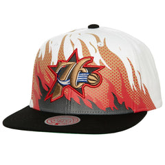 Philadelphia 76ers Hot Fire Snapback Hat White