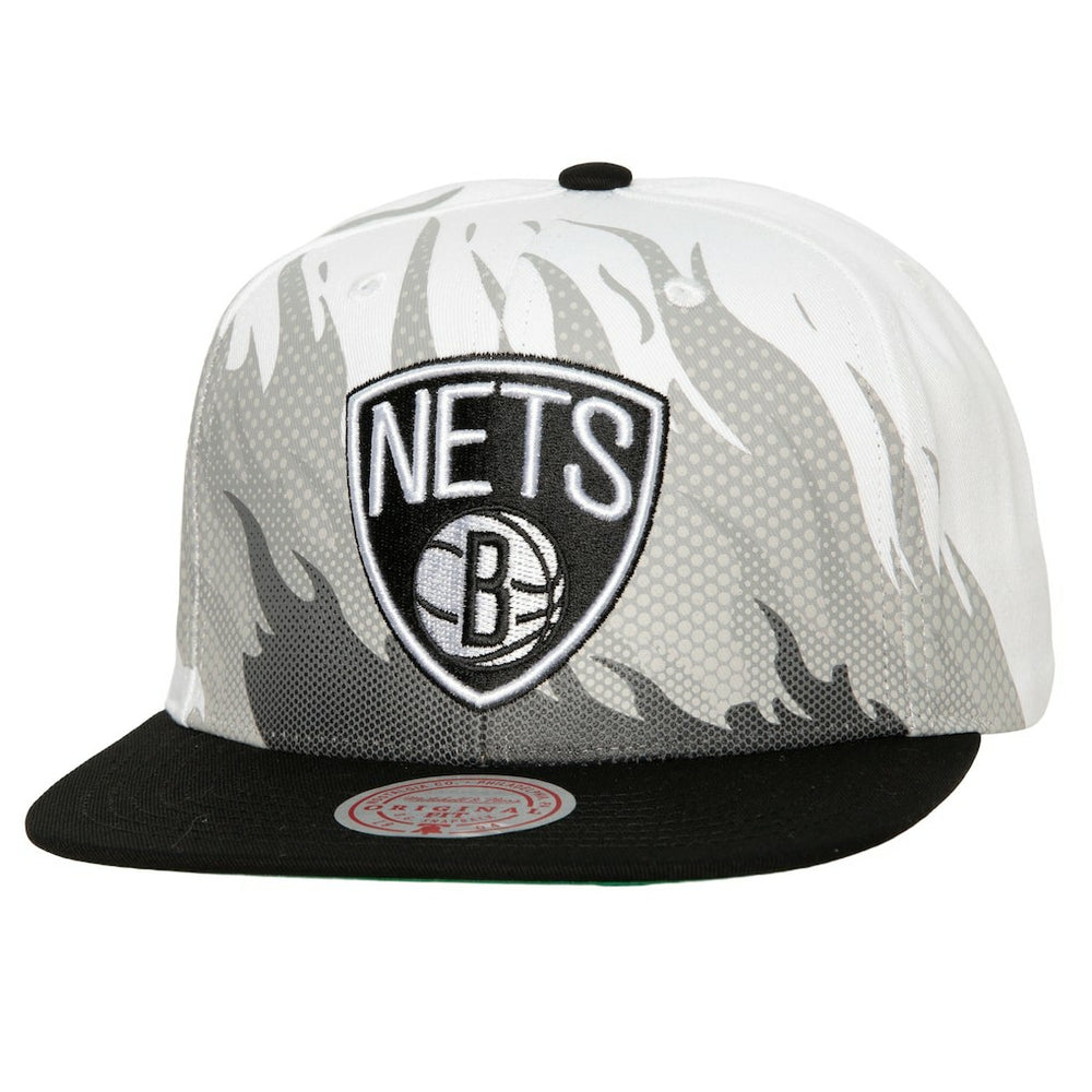 Brooklyn Nets Hot Fire Snapback Hat White