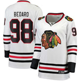 NHL Connor Bedard Chicago Blackhawks Fanatics Women's Away Breakaway Jersey - White