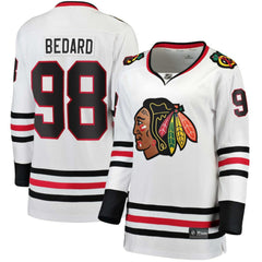 NHL Connor Bedard Chicago Blackhawks Fanatics Women's Away Breakaway Jersey - White