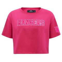 NHL New York Rangers Pro Standard Women's Triple Pink Cropped Boxy T-Shirt