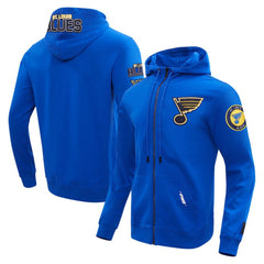 NHL St. Louis Blues Pro Standard Classic Chenille Full-Zip Hoodie Jacket - Blue
