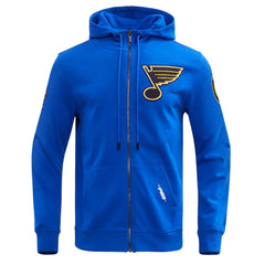NHL St. Louis Blues Pro Standard Classic Chenille Full-Zip Hoodie Jacket - Blue