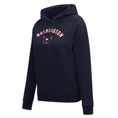 NHL Washington Capitals Pro Standard Women's Classic Chenille Pullover Hoodie - Navy