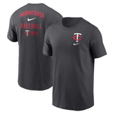 Minnesota Twins Nike Logo Sketch Bar T-Shirt - Charcoal T-shirts