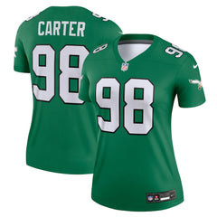Jalen Carter Philadelphia Eagles Women's Alternate Legend Player Performance Top Kelly Green