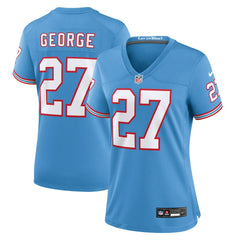 NFL Eddie George Tennessee Titans Women's Oilers Throwback Retired Player Game Jersey - Light Blue