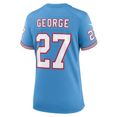 NFL Eddie George Tennessee Titans Women's Oilers Throwback Retired Player Game Jersey - Light Blue