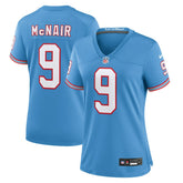 NFL Steve McNair Tennessee Titans Women's Oilers Throwback Retired Player Game Jersey - Light Blue