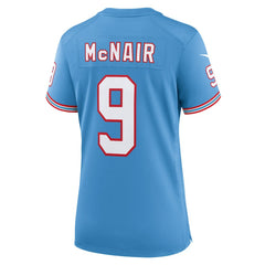 NFL Steve McNair Tennessee Titans Women's Oilers Throwback Retired Player Game Jersey - Light Blue