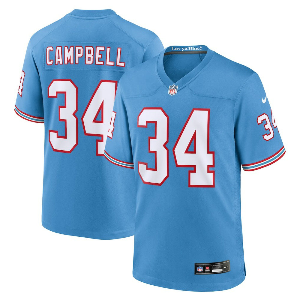 NFL Earl Campbell Tennessee Titans Retired Player Alternate Game Jersey - Light Blue