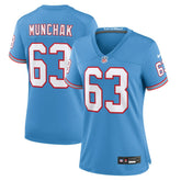 NFL Mike Munchak Tennessee Titans Women's Oilers Throwback Retired Player Game Jersey - Light Blue