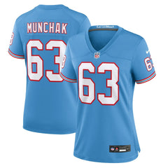 NFL Mike Munchak Tennessee Titans Women's Oilers Throwback Retired Player Game Jersey - Light Blue