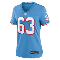 NFL Mike Munchak Tennessee Titans Women's Oilers Throwback Retired Player Game Jersey - Light Blue