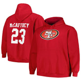 Christian McCaffrey San Francisco 49ers Big & Tall Fleece Name & Number Pullover Hoodie Scarlet
