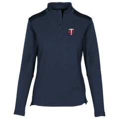 Minnesota Twins Levelwear Women's Daybreak Insignia Core Quarter-Zip Pullover Top - Navy Pullover