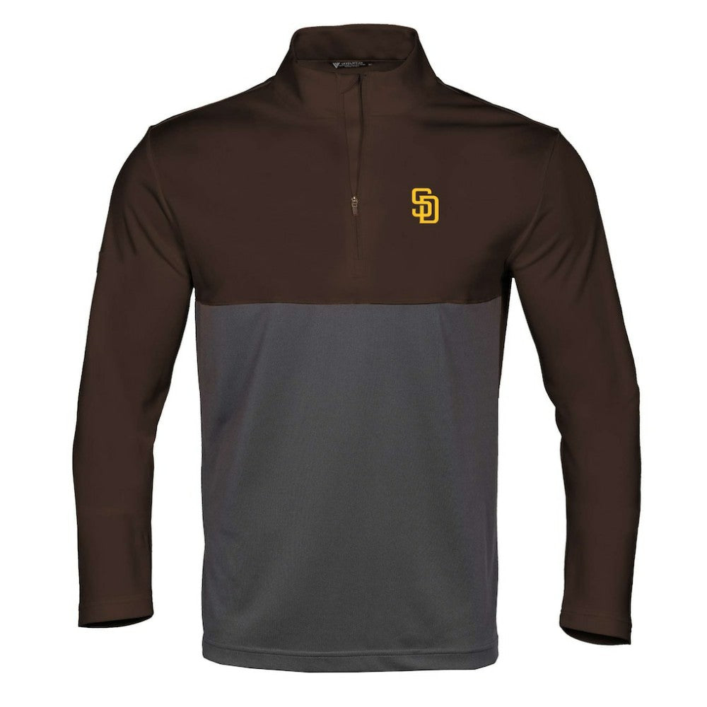 San Diego Padres Levelwear Pursue Insignia 2.0 Quarter-Zip Pullover Top - Brown/Charcoal Pullover