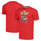 Travis Kelce Kansas City Chiefs Homage Unisex NFL Blitz Player Tri-Blend T-Shirt Heathered Red