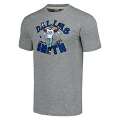 Emmitt Smith Dallas Cowboys Homage Unisex Caricature Retired Player Tri-Blend T-Shirt Gray