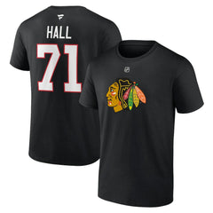 NHL Taylor Hall Chicago Blackhawks Fanatics Authentic Stack Name & Number T-Shirt - Black