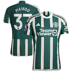 Kobbie Mainoo Manchester United 2023/24 Away Player Jersey Green sale