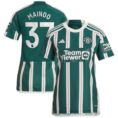 Kobbie Mainoo Manchester United Women's 2023/24 Away Replica Player Jersey Green
