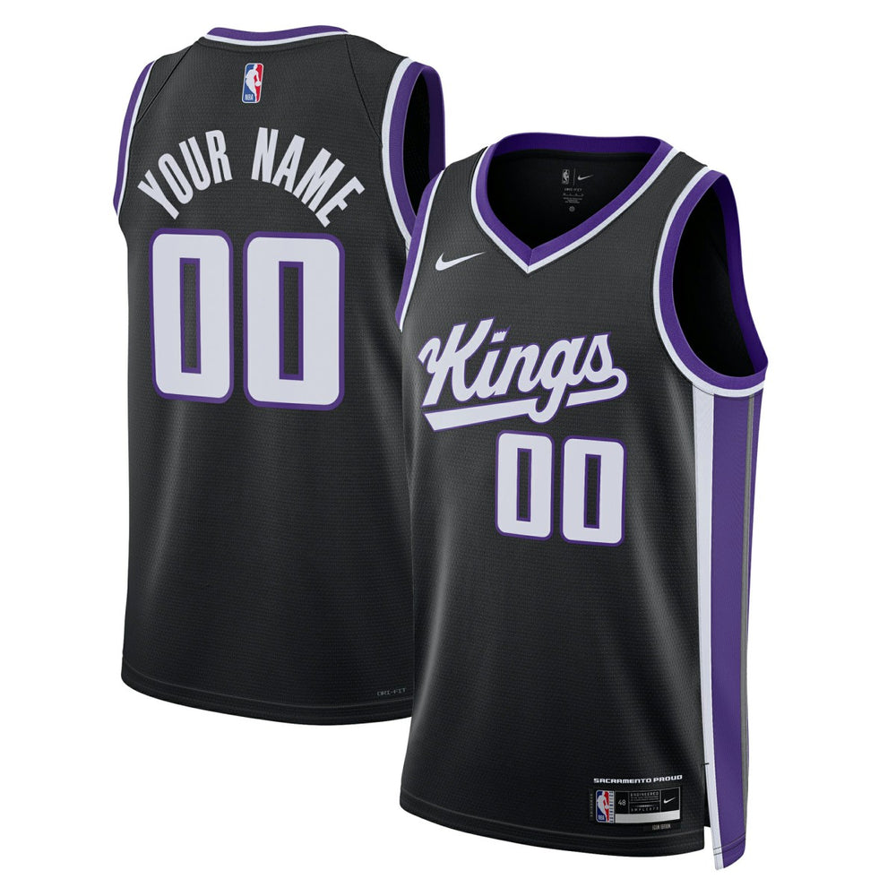 NBA Sacramento Kings Unisex Swingman Custom Jersey - Icon Edition - Black