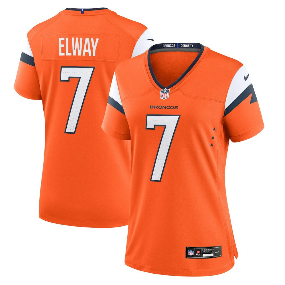 NFL John Elway Denver Broncos Women's Mile High Collection Retired Player Game Jersey - Orange