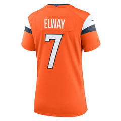 NFL John Elway Denver Broncos Women's Mile High Collection Retired Player Game Jersey - Orange